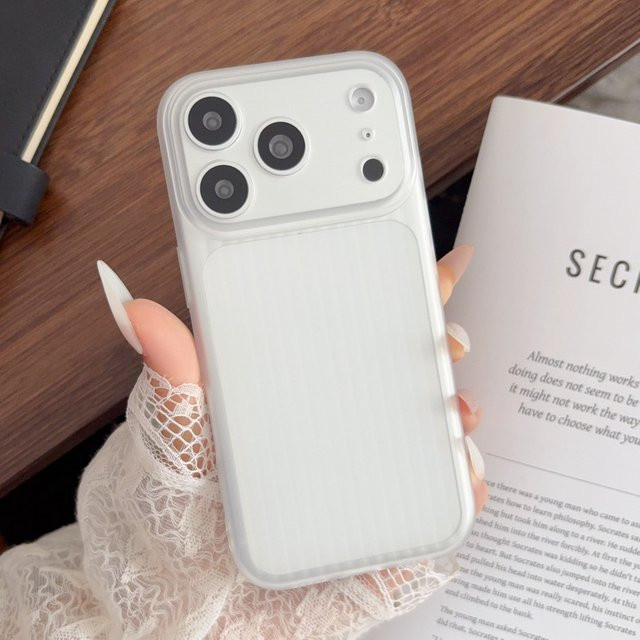 Stoßfeste TPU-Handyhülle von MOESOE in Transparent und Weiß mit gewelltem Design für iPhone 17 Pro Max 16 15 14 13 Pro Max - Bild 1