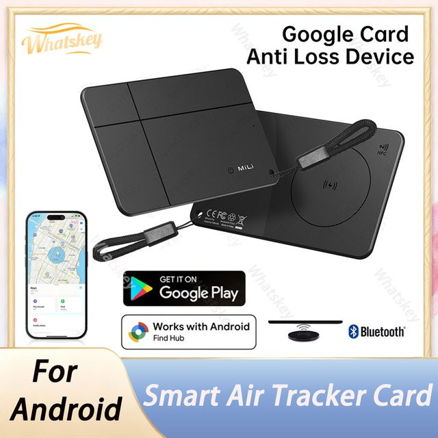 Ultradünne Smart GPS-Tracking-Karte für Android mit Google Find My Device und Bluetooth, Schwarz - Bild 1