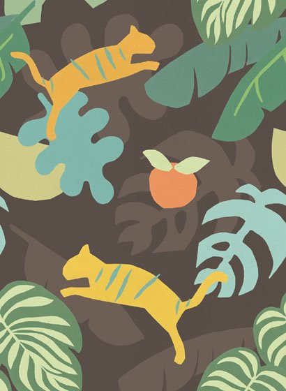 Eijffinger Wallpaper Tigers 399122 Non-Woven Tapete für Kinder in Braun - Bild 1