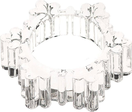Rico Design Teelichthalter Schneeflocke aus Glas in Transparent, B/T/H: 7,3 x 7,3 x 2,2 cm