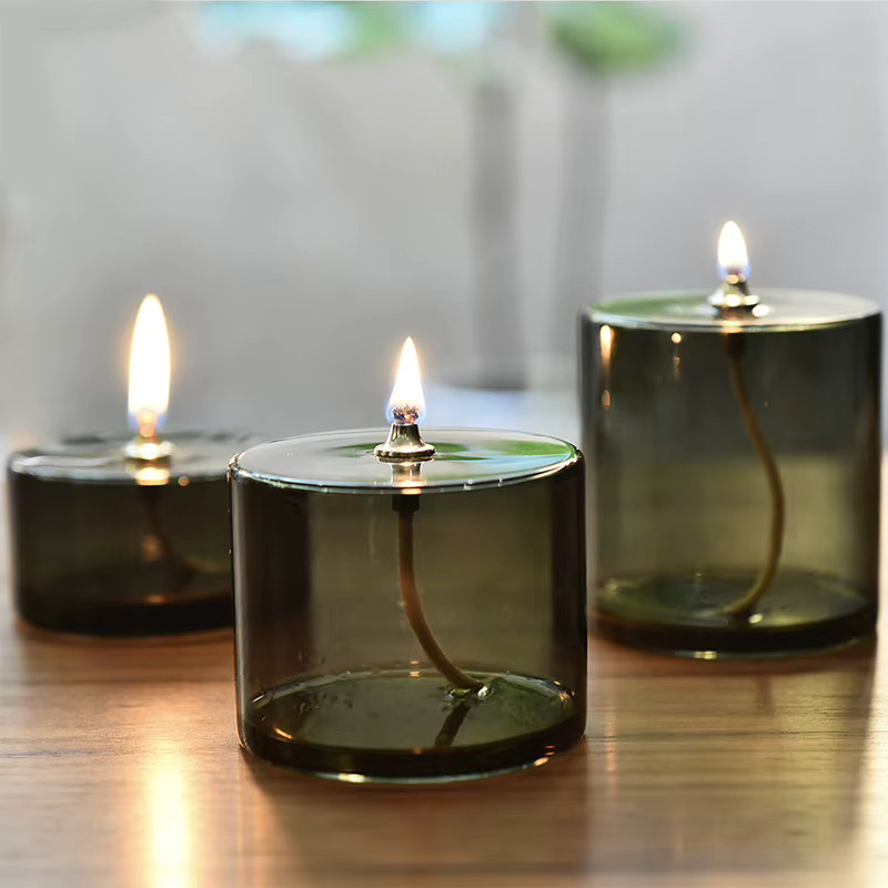Handgefertigte PGY Öllampe aus Glas in Bunt und Grün als dekorativer Kerzenständer für Tealights - Bild 2