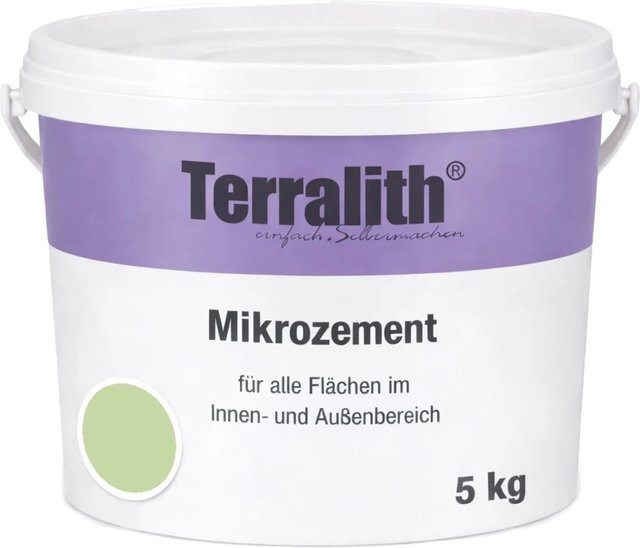 Terralith Mikrozement Fix & Fertig LFC0522 in Grün, 5 kg für 3,5 m2, Körnung 0-2 mm - Bild 1