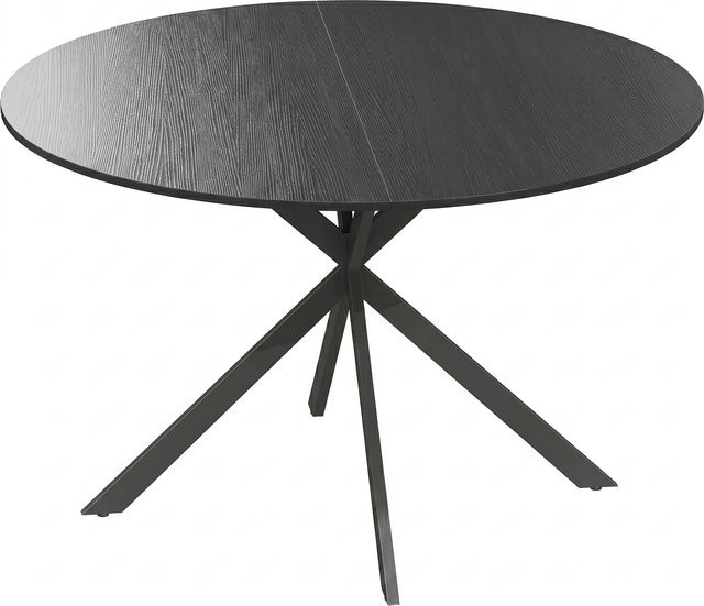 HOMCOM Runder Esstisch im Industriestil für 4 Personen, Durchmesser: 120 cm, Schwarz - Bild 1