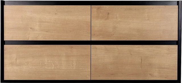 Waschbeckenunterschrank Lannick in Schwarz und Naturfarben Holzoptik, Breite: 120 cm, Tiefe: 55 cm, Höhe: 45,6 cm - Bild 1