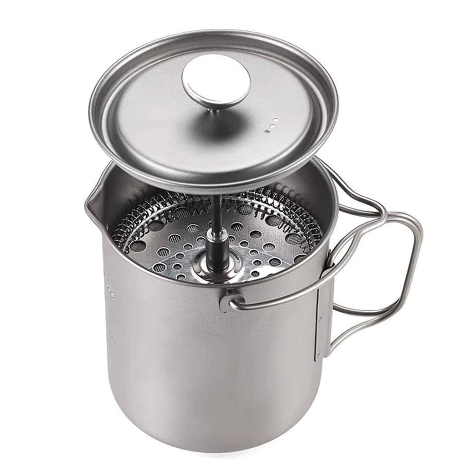 Lixada Titan Kaffeebereiter French Press mit Deckel, Farbe: Silber, 750 ml - Bild 2