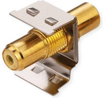 Roline RCA-Keystone-Kupplung aus Metall in Gelb/Gold - Bild 1