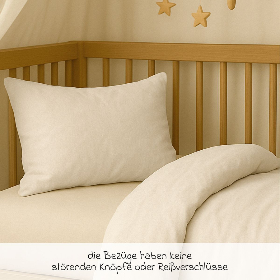 Makian Bettwäsche aus Baumwolle in Beige, Mako-Satin, Uni, B/H: 100 x 135 cm und B/H: 40 x 60 cm - Bild 2