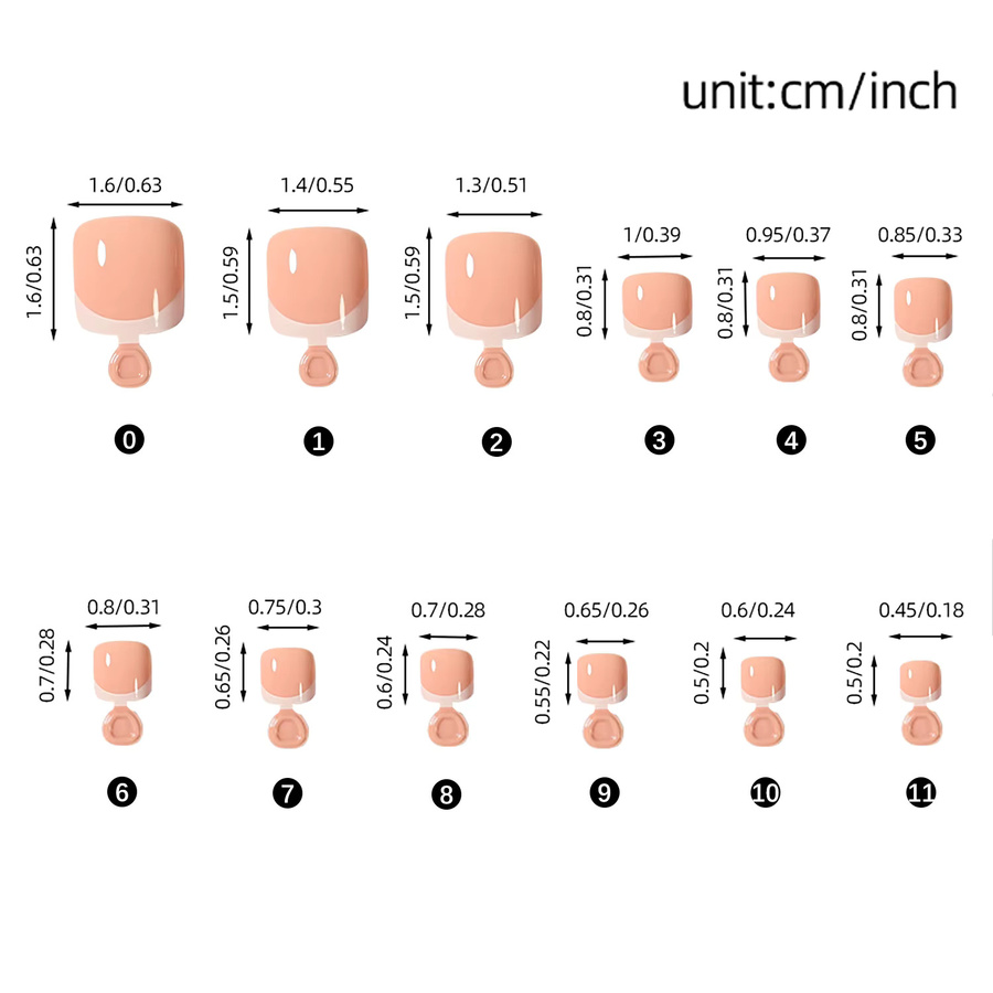 MAFANAILS Press-On-Zehennägel, Nude-Pink-Braun, glänzend, 288 Stück - Bild 3
