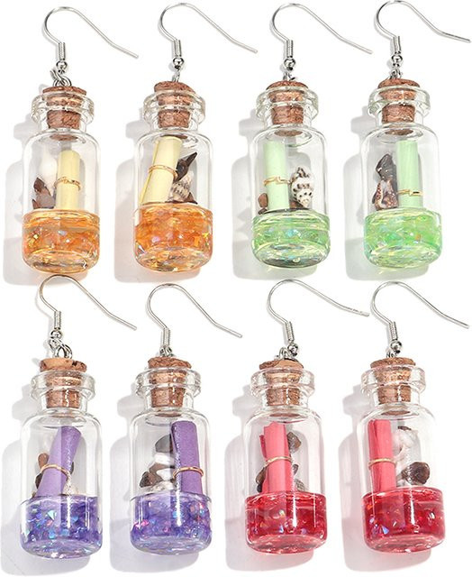 Ohrringe Glas, transparente Meerestiere, Unisex - Bild 1