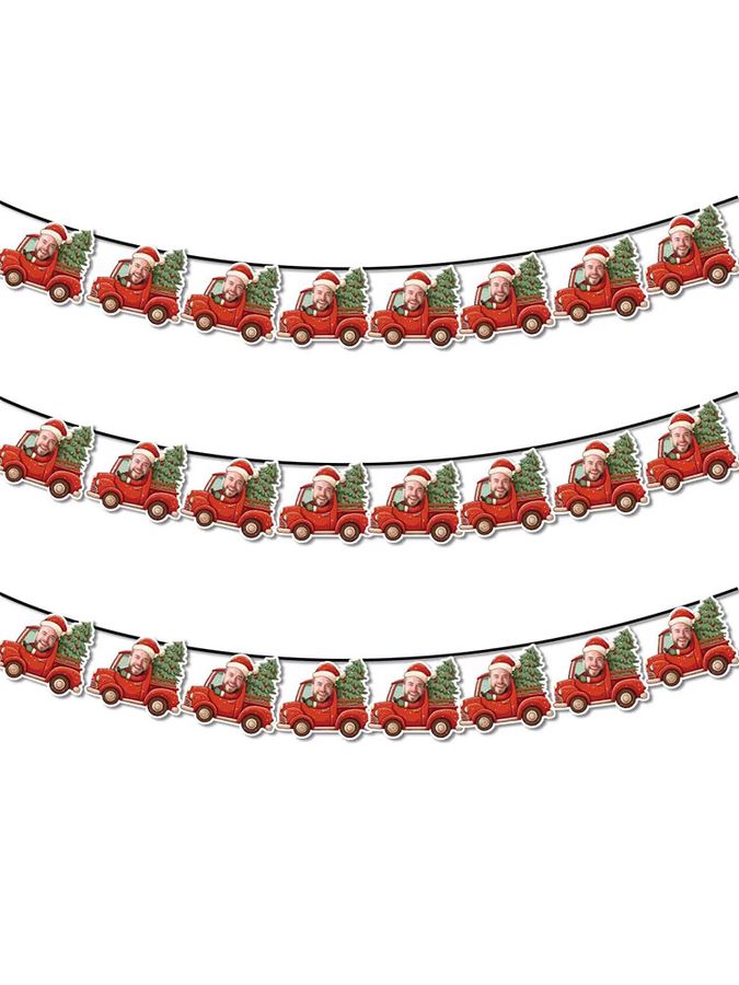 Cyuan Weihnachtsbaum-Dekorationsset mit Auto-Muster und Fotopapier für Banner, Aufkleber und Kuchen-Deko - Bild 6