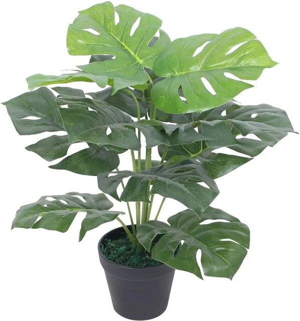 furnicato Künstliche Monstera-Pflanze in Grün mit Kunststofftopf, Höhe: 45 cm - Bild 1