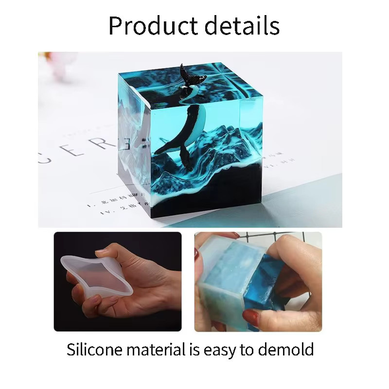 Silikonform für DIY Schmuck und Resin-Projekte mit Kristall-Tropfen-Design in Transparent zur Präsentation von getrockneten Blumen oder Insekten - Bild 3