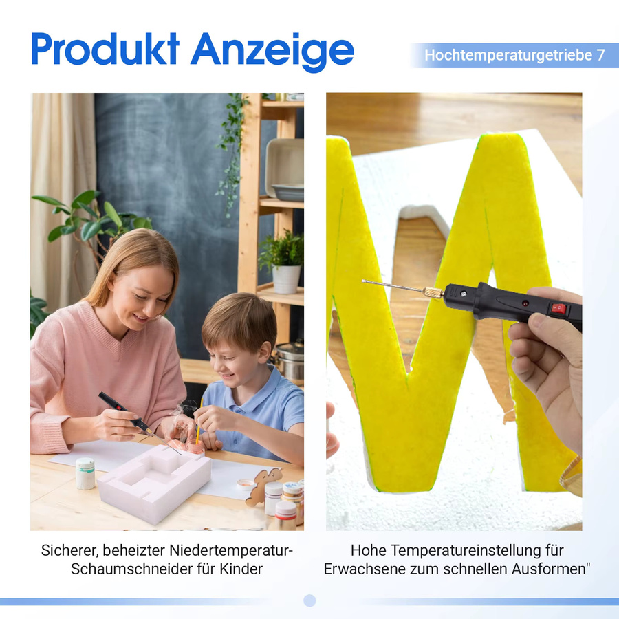 4-in-1 Heißdraht-Schaumstoffschneider-Set mit digitalem Spannungsregler und Temperaturkontrolle in Schwarz zum Schneiden von Styropor und Polystyrol - Bild 4
