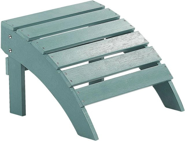 Beliani Fußhocker Blau in Retro-Design, B/T/H: 43 x 50 x 34 cm - Bild 1