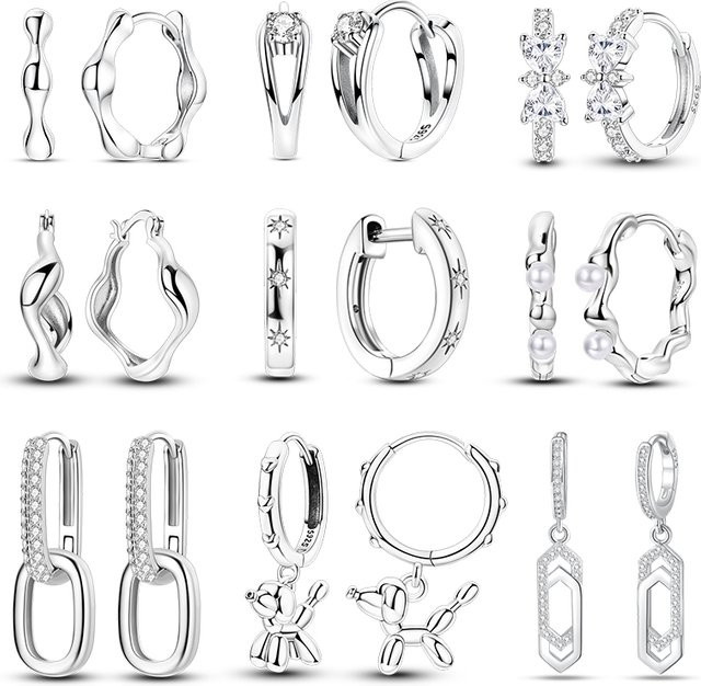 Pandach Ohrringe, 925 Silber, Zirkonia, Damen - Bild 1