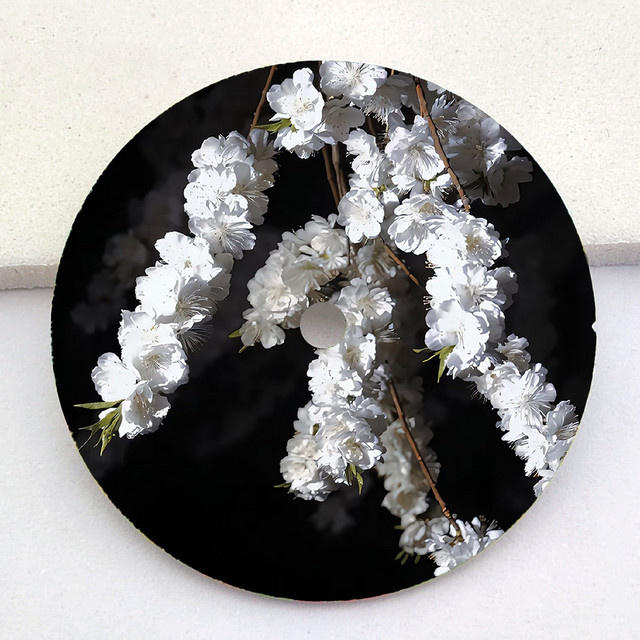 OUMASHI Uhrenzifferblatt, Blumen, Schwarz, 28,5 mm - Bild 1