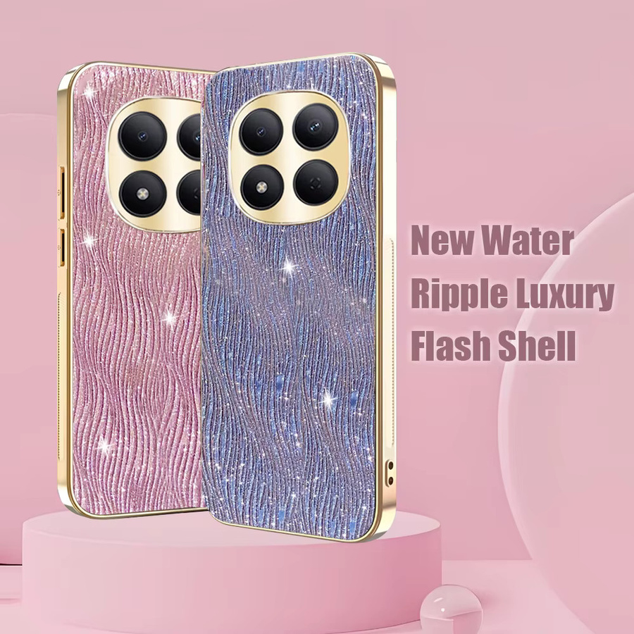 Xiaomi Redmi Note 15 Pro Plus Schutzhülle mit luxuriösem Wasserwellen-Design in Lila für 4G und 5G Modelle - Bild 1