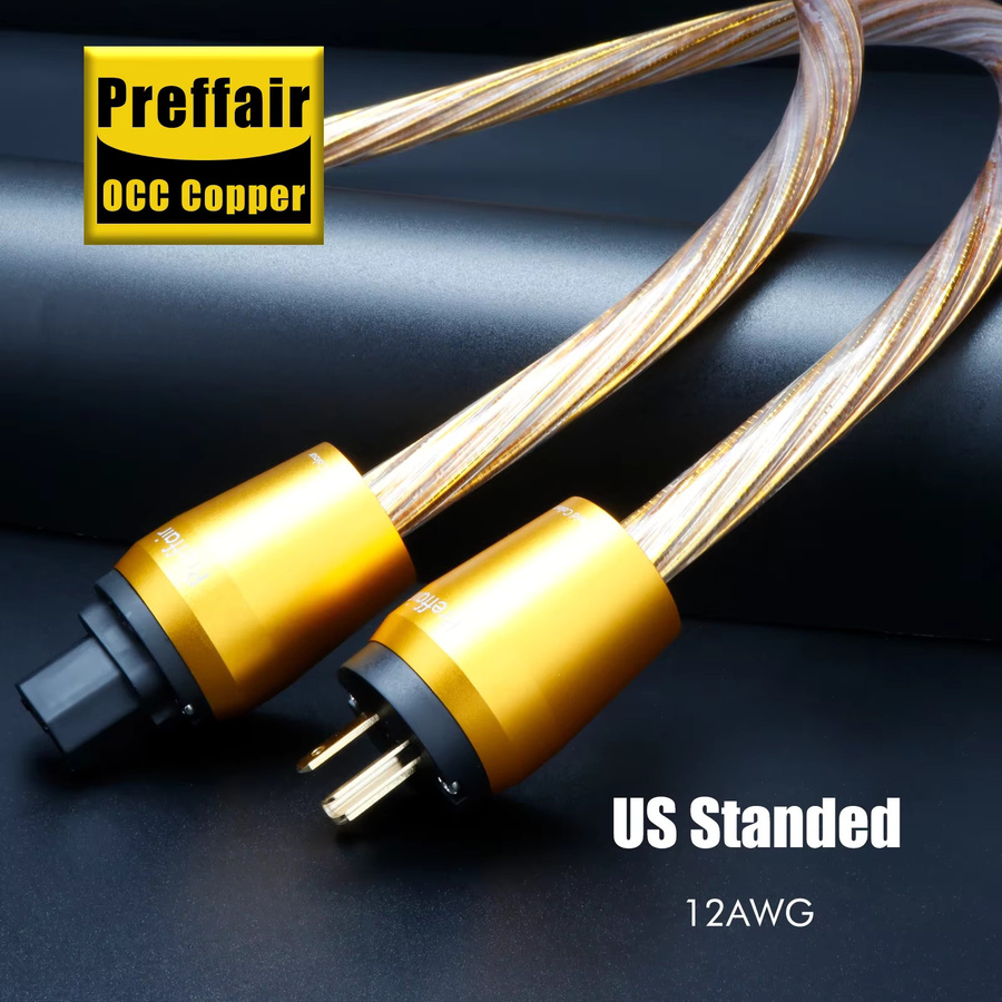 Preffair Audiophiles Stromkabel mit Gold OCC und versilberten Leitern 12AWG für Verstärker IEC 320 C15 - Bild 2