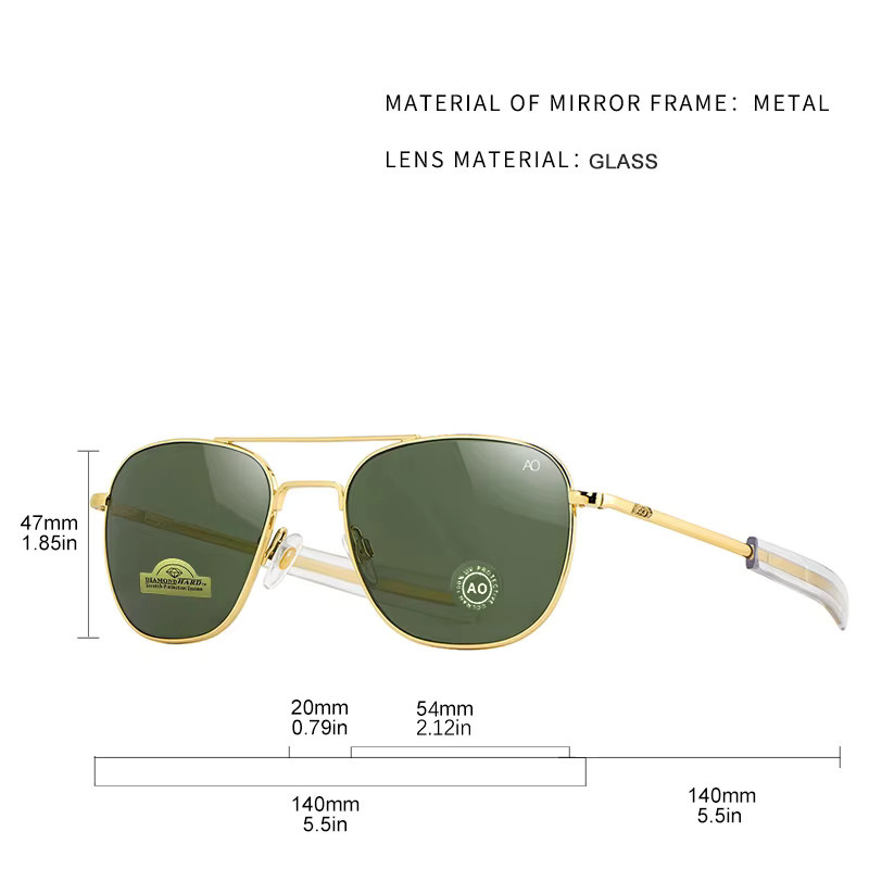 AO Sonnenbrille Aviator, Metall, Vollrand, Unisex - Bild 2