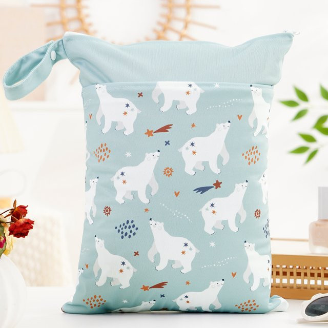 Happyflute Baby-Wickeltasche aus wasserdichtem Polyester mit Nass-Trocken-Tasche und Roll-up-Wickelunterlage - Bild 1