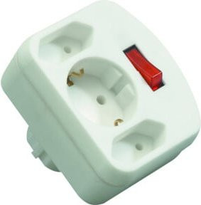 REV Adapter mit Schalter 2+1-fach in Weiß - Bild 1