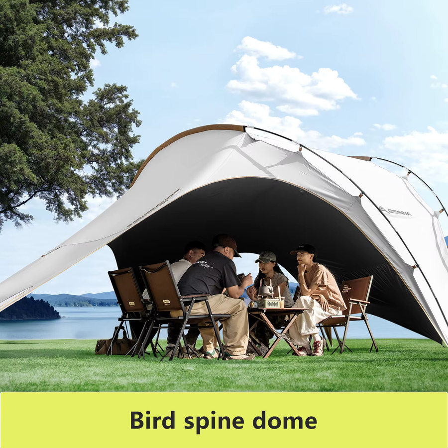 BISINNA Camping-Plane aus Polyester mit schwarzer Beschichtung, UV- und regenbeständiger Sonnenschutz für Garten und Strand - Bild 4