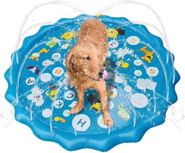 Wonflex Aufblasbare Wasser-Spielmatte mit Alphabet, Strand-Sprühmatte, 90 cm - Bild 1