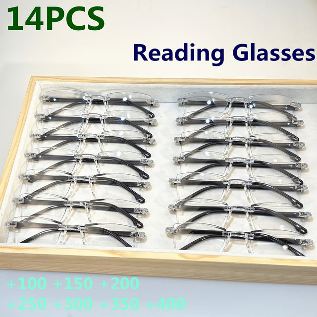 ZXWLYXGX Lesebrille, randlos, rechteckig, Unisex, Kunststoff - Bild 1