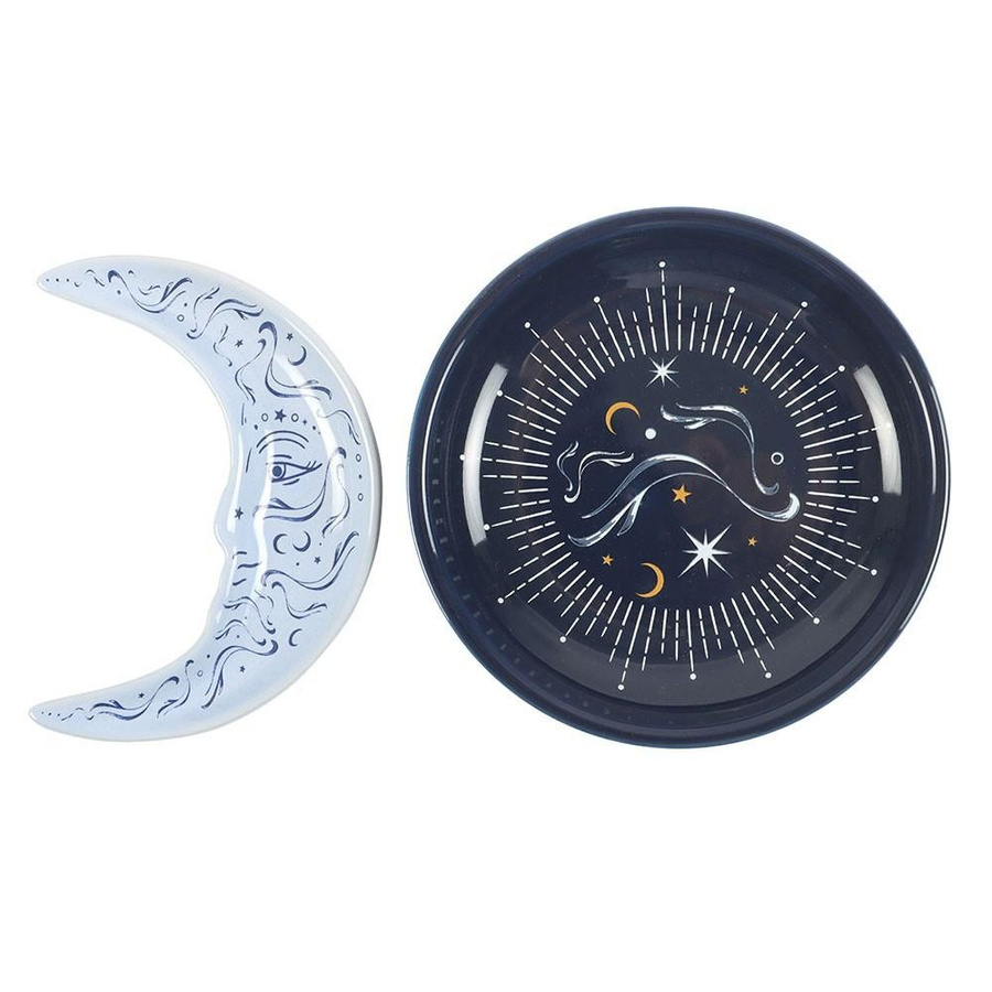 Etwas Anderes Mond Schmuckschale aus Keramik in Blau, B/T/H: 11,5 x 11,5 x 11,5 cm - Bild 2