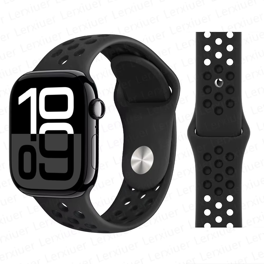 Silikonarmband, Schwarz, für Apple Watch - Bild 2