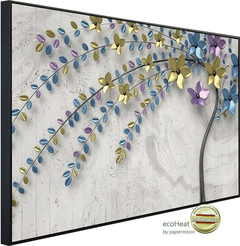 papermoon Infrarotheizung EcoHeat Blumenmuster in Bunt mit Matt-Effekt, App-Steuerung und Überhitzungsschutz, B/H/T: 60 x 50 x 60 cm - Bild 1