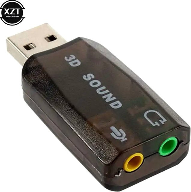 WYMECT USB Soundkarte mit 5.1 Sound Kanal und 3D Audio für Laptop und Lautsprecher, Schwarz - Bild 1