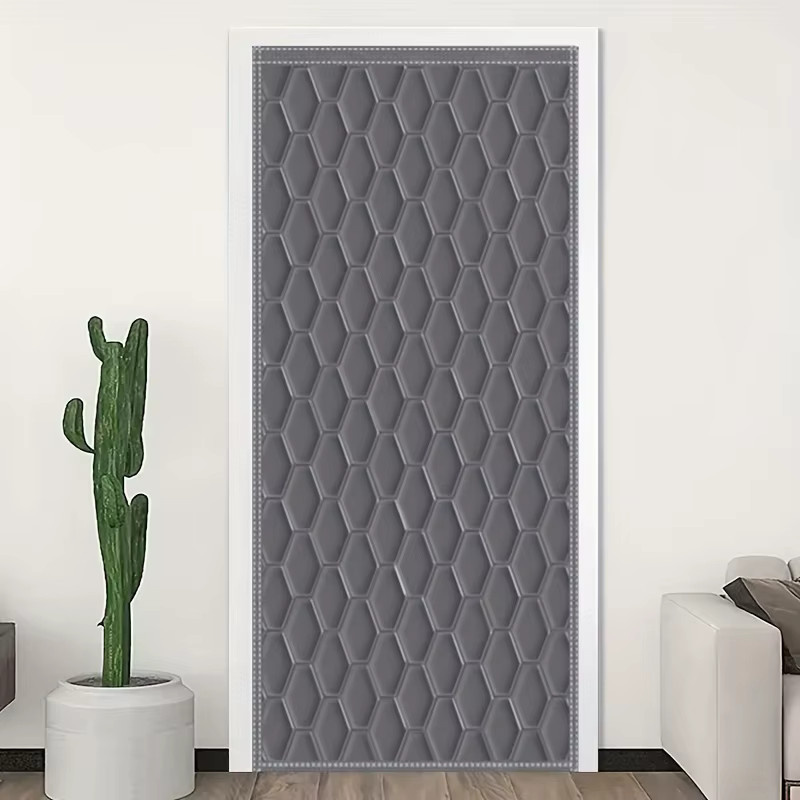Schalldichte und thermoisolierende Türvorhänge aus Polyester in Grau, blickdicht als Sichtschutz und Wärmeschutz für dein Zuhause - Bild 2