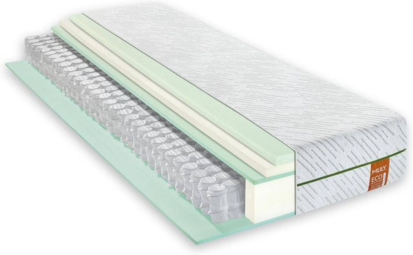 MLILY Eco Health Taschenfederkernmatratze in Weiß mit Universalhärtegrad, B/T/H: 100 x 200 x 24 cm