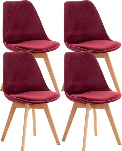 CLP Esszimmerstuhl 4er Set Linares gepolstert mit Buchenholzgestell im skandinavischen Design - Bild 1