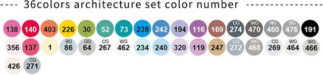 Finecolour EF103 Professioneller Kunstmarkerstift mit zwei Köpfen, Ölbasierter Alkoholmarker in Multicolour mit Brush und Ink Spitze - Bild 1