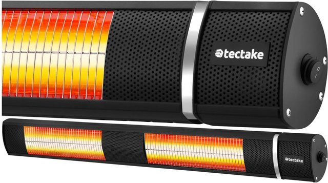 tectake Infrarotheizstrahler Solaris Horizon mit 3 Leistungsstufen (1000, 2000 und 3000 W) in Schwarz mit Aluminiumgehäuse, B/H/T: 95 x 11 x 10,5 cm - Bild 2