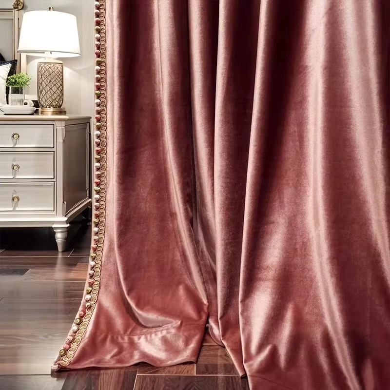 JESSANS Verdunkelungsvorhänge aus Samt mit Spitze in Violett und Rot für Wohnzimmer und Schlafzimmer - Bild 3