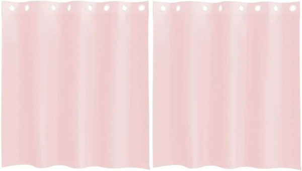 vidaXL Voile Vorhänge mit Ösen, 2er-Set, Hellrosa, B: 140 cm, H: 140 cm