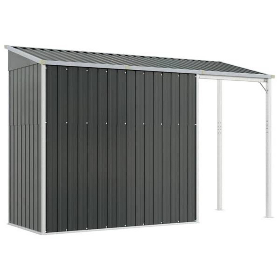 vidaXL Gartenhaus mit Schleppdach aus Stahl in Anthrazit B/B/H: 277 x 110,5 x 181 cm - Bild 3