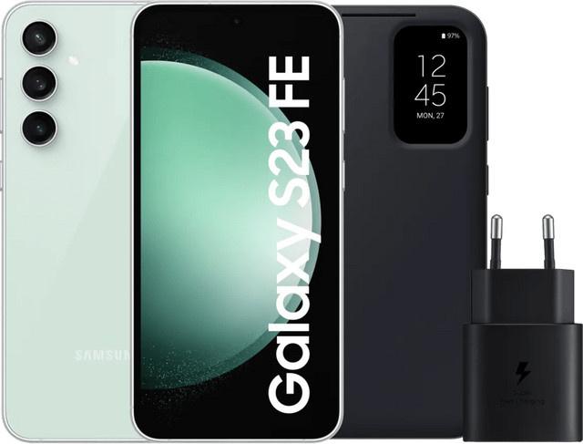 Samsung Galaxy S23 FE 128 GB 5G Smartphone in Grün mit Zubehörpaket - Bild 1