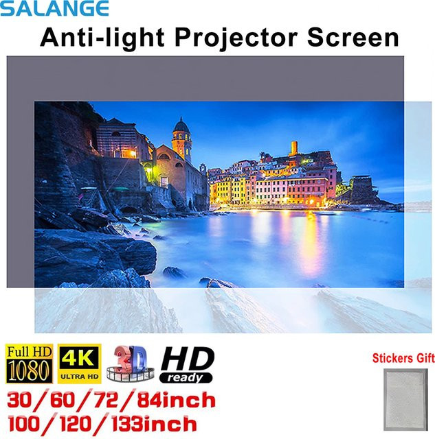 Salange Hochauflösende Beamer-Leinwand, faltbarer reflektierender Leinwandstoff für dein Heimkino - Bild 1