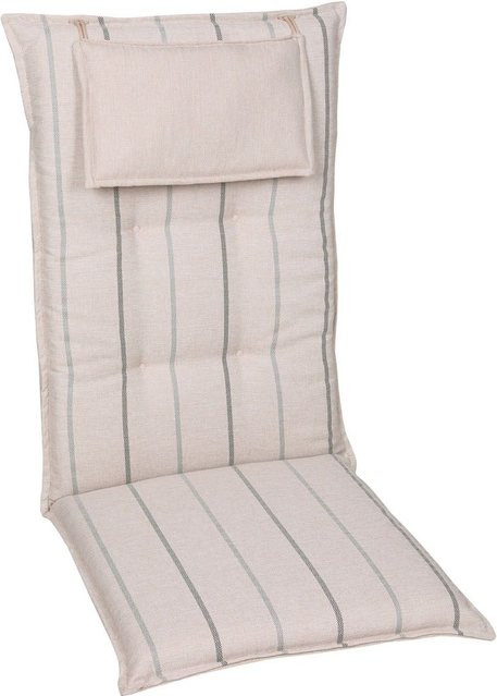 GO-DE TEXTIL Gartenauflage für Hochlehner, 2er Set, Beige, reversible Wendauflage aus Olefin - Bild 1