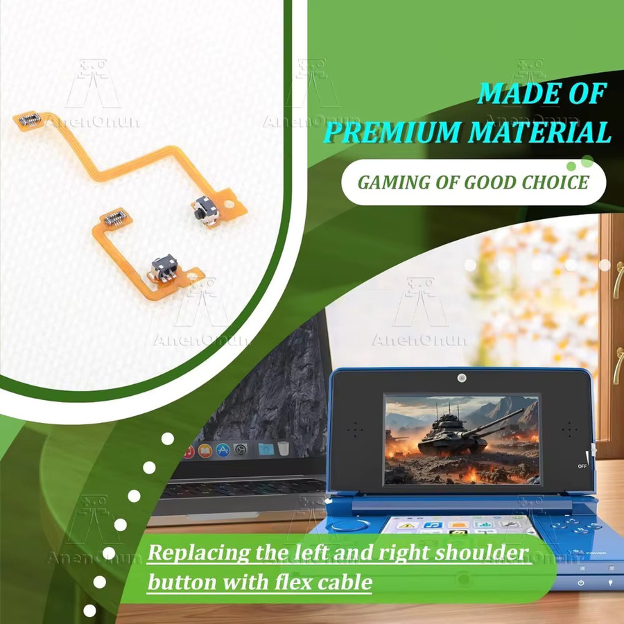 AnenOnun L/R Schultertasten-Flexkabel für 3DS Premium Ersatzteil zur Reparatur linker und rechter Schultertasten-Trigger Flachbandkabel in Orange - Bild 4