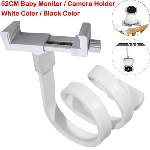 Cdycam Universal Baby Phone Halterung aus flexiblem Silikon in Weiß für IP-Kameras und Smartphones zur Befestigung an der Krippe oder Wiege - Bild 1