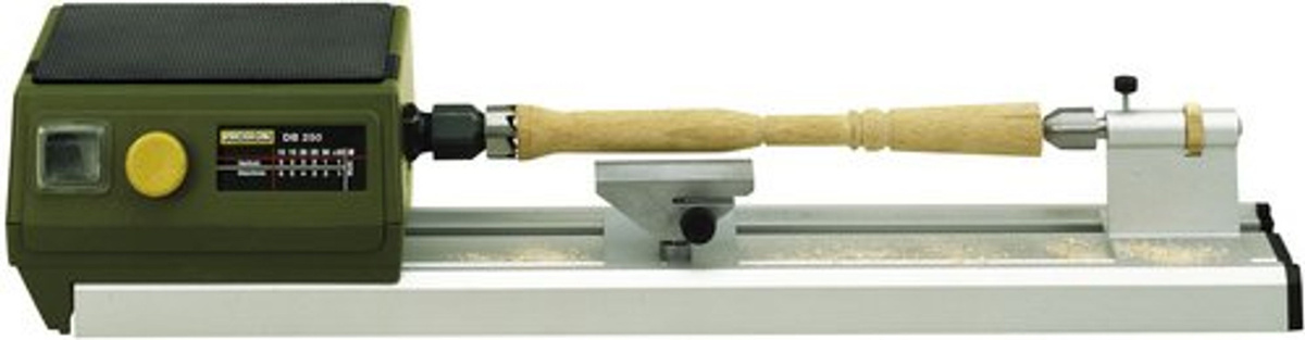 Proxxon Micro Drechselbank DB 250 Holz Drehmaschine 100W in Gelb und Grün - Bild 2