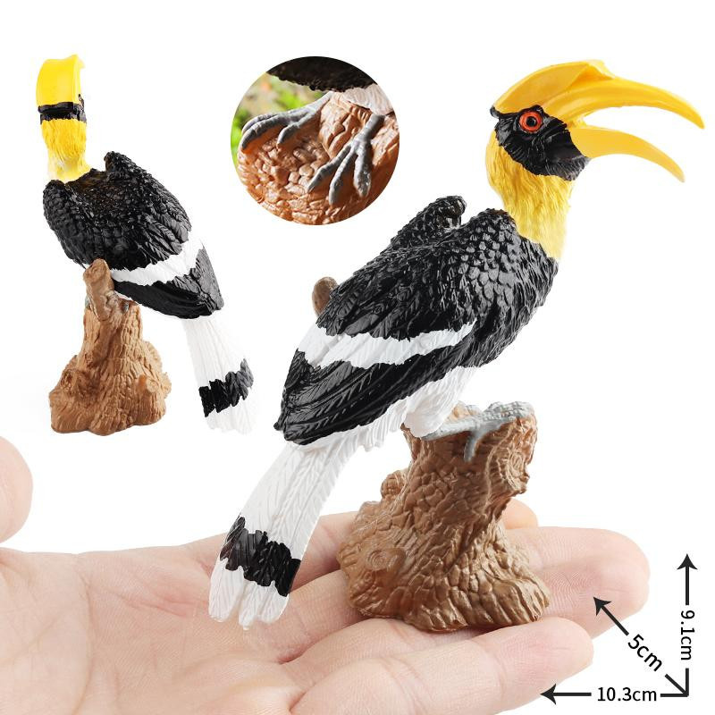 Oenux Gartenvogel-Figuren Schneeeule Tukan Nashornvögel Tiermodell PVC ab 3-6 Jahre - Bild 2