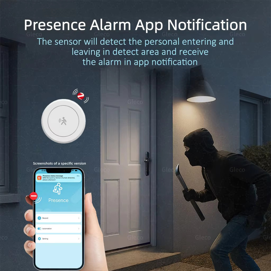 Coolo Zigbee Anwesenheitssensor mit 24GHz mmWave Radar, Personendetektor für statische und Bewegungs-Erkennung, Tuya Z2M Smart Home Sicherheitsautomatisierung, Weiß - Bild 4