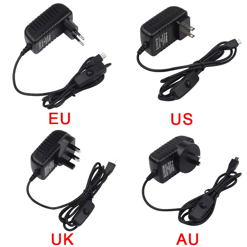 Caturda Netzteil für Raspberry Pi 3 Modell B+ mit Micro-USB-Anschluss, 5V 3A, Schwarz - Bild 2