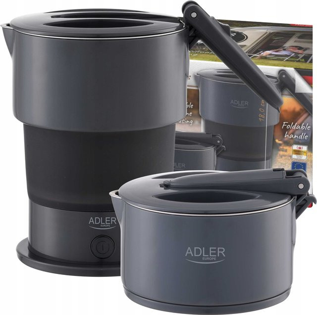Zusammenklappbarer elektrischer Silikon-Wasserkocher von Adler mit 0,6 l Volumen und 600 W Leistung für Reisen - Bild 1